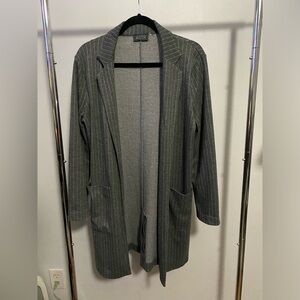 ASTR Pinstripe Trench Blazer | Gray | Size Small